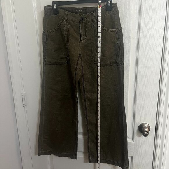 Free People Linen/Cotton Flare Ankle Pants Sz 2 - Picture 1 of 6